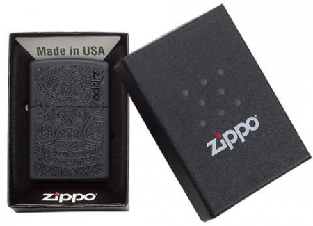 Зажигалка Black Matte Tone on Tone Design Zippo 29989
