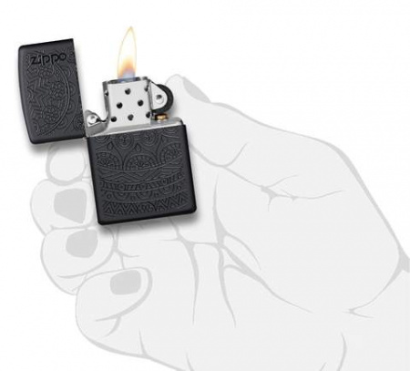 Зажигалка Black Matte Tone on Tone Design Zippo 29989