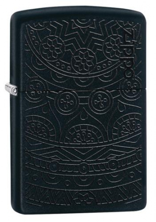 Зажигалка Black Matte Tone on Tone Design Zippo 29989