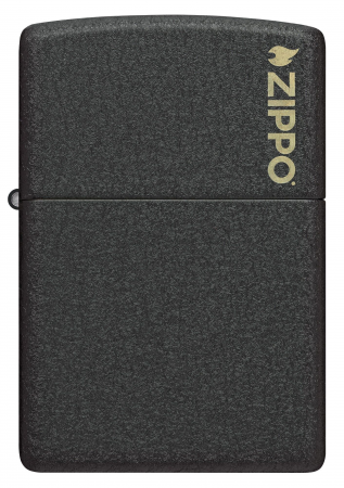 Зажигалка Логотип с черным покрытием с кракелюром Zippo 236ZL