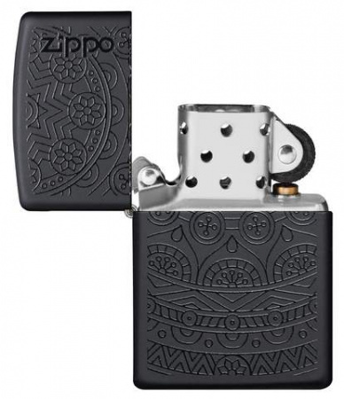 Зажигалка Black Matte Tone on Tone Design Zippo 29989