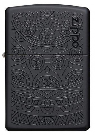 Зажигалка Black Matte Tone on Tone Design Zippo 29989