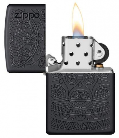 Зажигалка Black Matte Tone on Tone Design Zippo 29989