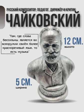 Бюст Чайковский Пётр Ильич 102.54.2 серебро