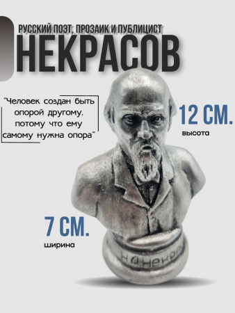 Бюст Некрасов Николай Алексеевич 102.56.2 серебро